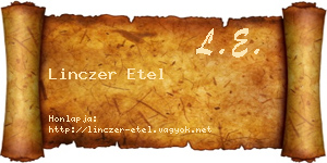 Linczer Etel névjegykártya